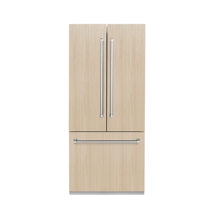 ZLINE 36 in. 19.6 cu. Ft. Panel Ready Built-In 3-Door French Door Refrigerator with Internal Water and Ice Dispenser (RBIV-36)