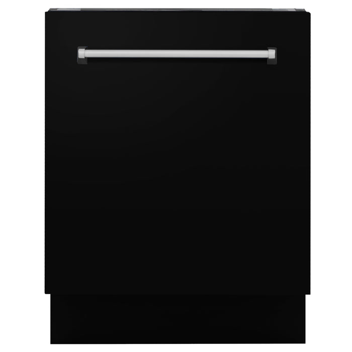 ZLINE 24" Tallac Series 3rd Rack Dishwasher with Matte Black Panel and Traditional Handle, 51dBa (DWV-BLM-24)