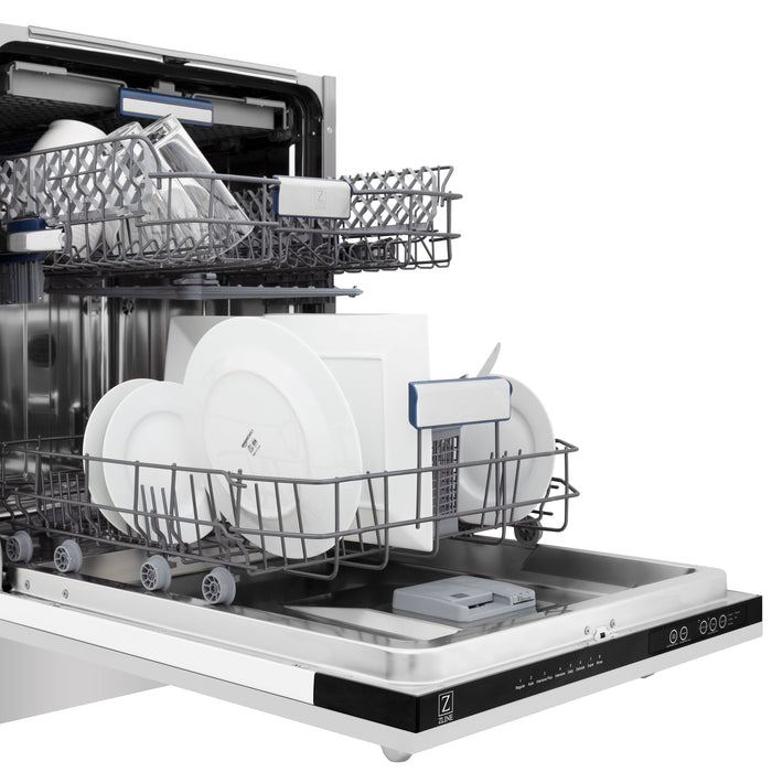 ZLINE 24" Tallac Series 3rd Rack Dishwasher in Stainless Steel with Traditional Handle, 51dBa (DWV-304-24)