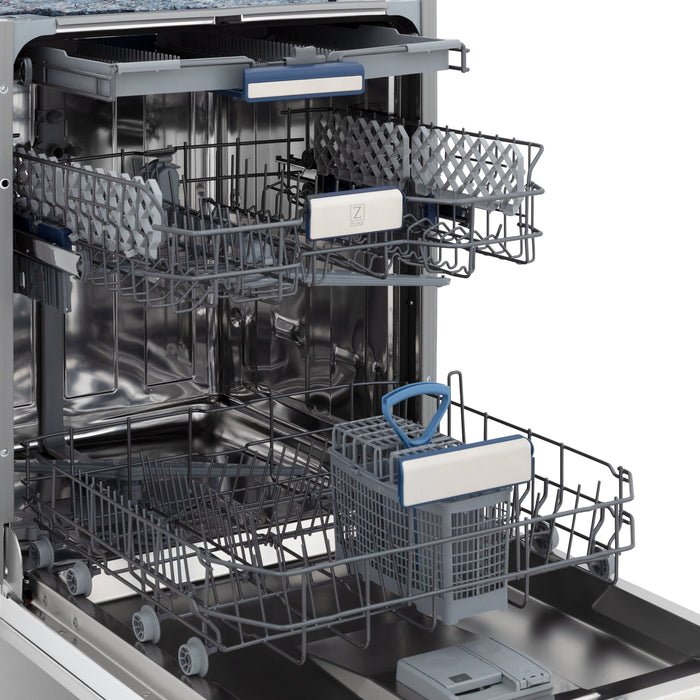 ZLINE 24" Tallac Series 3rd Rack Dishwasher in Stainless Steel with Traditional Handle, 51dBa (DWV-304-24)