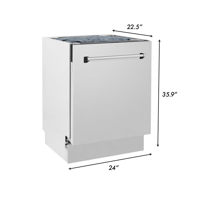 ZLINE 24" Tallac Series 3rd Rack Dishwasher in Stainless Steel with Traditional Handle, 51dBa (DWV-304-24)