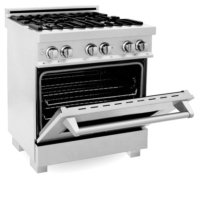 ZLINE 30 in. 4.0 cu. ft. Dual Fuel Range with Gas Stove and Electric Oven in All Fingerprint Resistant Stainless Steel (RAS-SN-30)