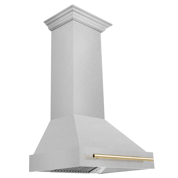 30 in. ZLINE Autograph Edition Fingerprint Resistant Stainless Steel Range Hood with Fingerprint Resistant Stainless Steel Shell and Handle (8654SNZ-30)