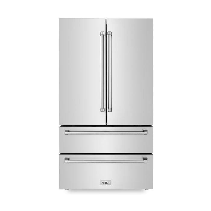 ZLINE 36 in. Freestanding French Door Refrigerator with Ice Maker in Fingerprint Resistant Stainless Steel (RFM-36)