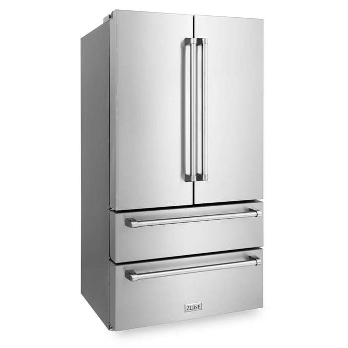 ZLINE 36 in. Freestanding French Door Refrigerator with Ice Maker in Fingerprint Resistant Stainless Steel (RFM-36)