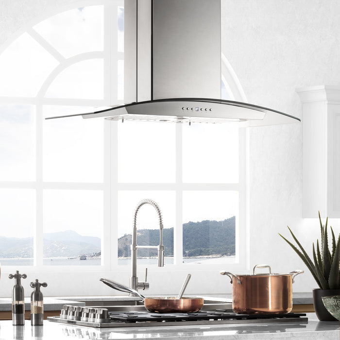 ZLINE Island Mount Range Hood in Stainless Steel & Glass (GL5i)