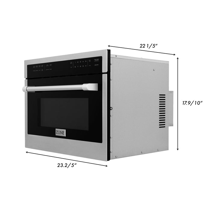 ZLINE 24 in. Black Stainless Steel Built-in Convection Microwave Oven with Speed and Sensor Cooking (MWO-24-BS)