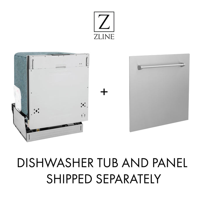 ZLINE 24 in. Top Control Dishwasher with Stainless Steel Panel and Modern Style Handle, 52dBa (DW-304-24)