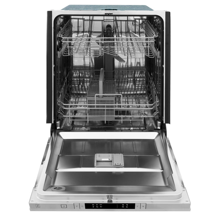 ZLINE 24 in. Top Control Dishwasher with Fingerprint Resistant Stainless Steel Panel and Traditional Style Handle, 52dBa (DW-SN-H-24)