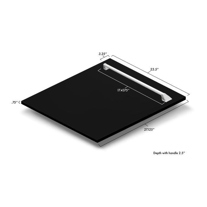 ZLINE 24" Tallac Series 3rd Rack Dishwasher with Matte Black Panel and Traditional Handle, 51dBa (DWV-BLM-24)