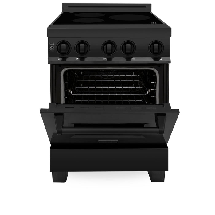 ZLINE 24 in. 2.8 cu. ft. Induction Range with a 3 Element Stove and Electric Oven in Black Stainless Steel (RAIND-BS-24)