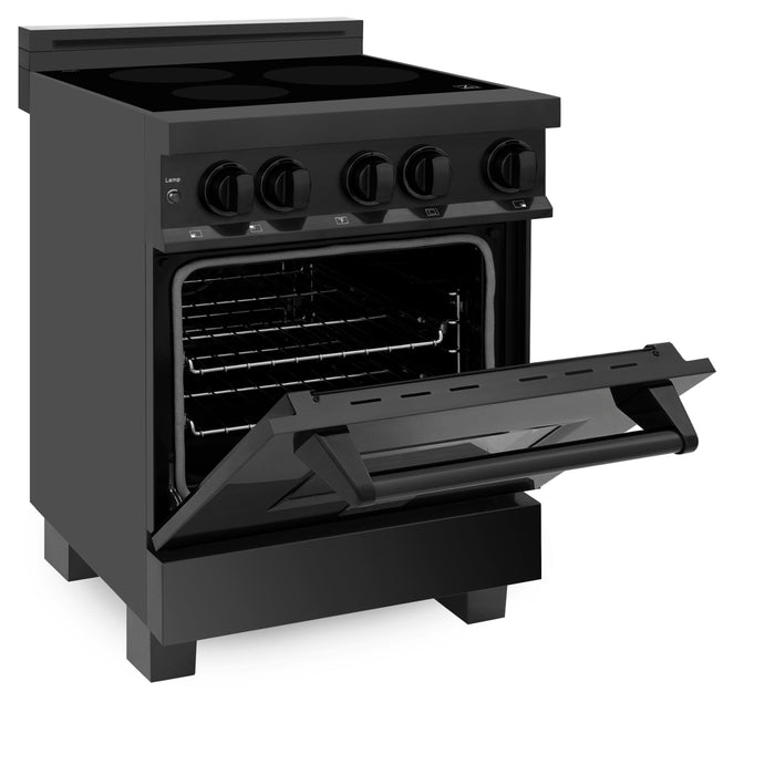 ZLINE 24 in. 2.8 cu. ft. Induction Range with a 3 Element Stove and Electric Oven in Black Stainless Steel (RAIND-BS-24)