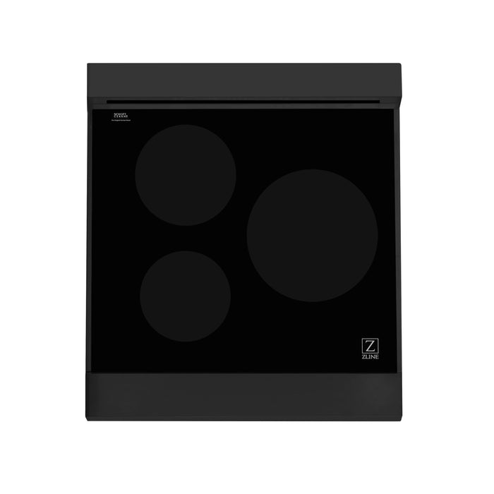 ZLINE 24 in. 2.8 cu. ft. Induction Range with a 3 Element Stove and Electric Oven in Black Stainless Steel (RAIND-BS-24)