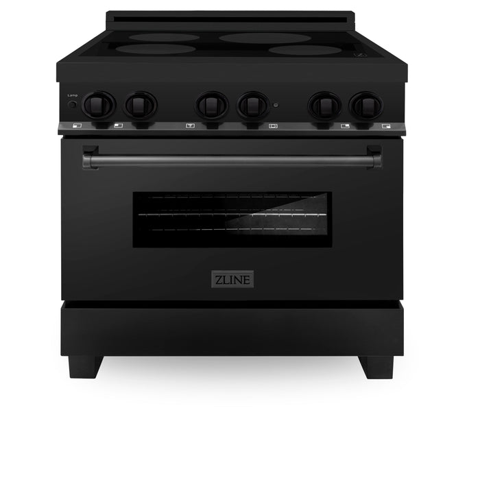 ZLINE 36 in. 4.6 cu. ft. Induction Range with a 4 Element Stove and Electric Oven in Black Stainless Steel (RAIND-BS-36)