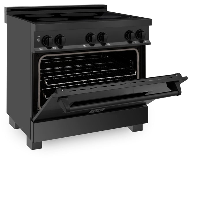 ZLINE 36 in. 4.6 cu. ft. Induction Range with a 4 Element Stove and Electric Oven in Black Stainless Steel (RAIND-BS-36)