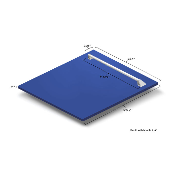 ZLINE 24" Tallac Series 3rd Rack Dishwasher with Blue Matte Panel and Traditional Handle, 51dBa (DWV-BM-24)