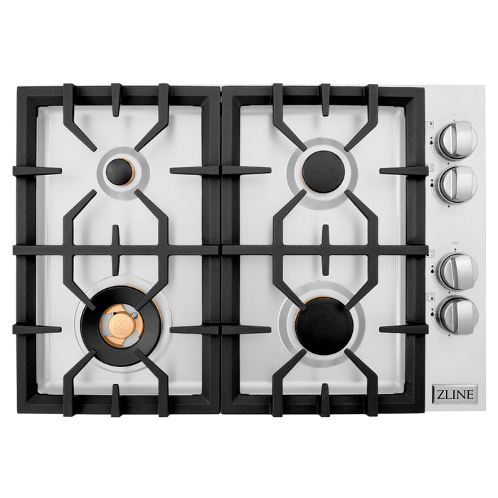 ZLINE 30 in. Drop In Cooktop with 4 Gas Brass Burners (RC-BR-30)