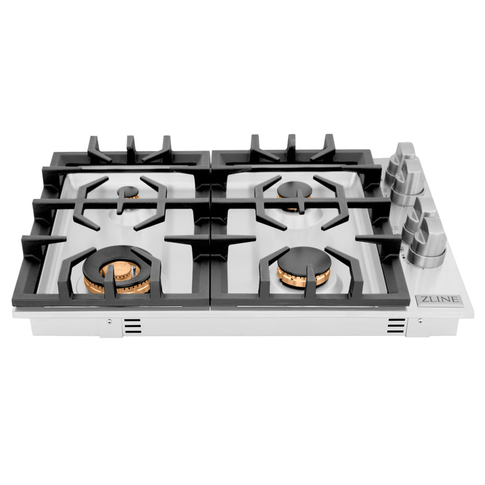 ZLINE 30 in. Drop In Cooktop with 4 Gas Brass Burners (RC-BR-30)