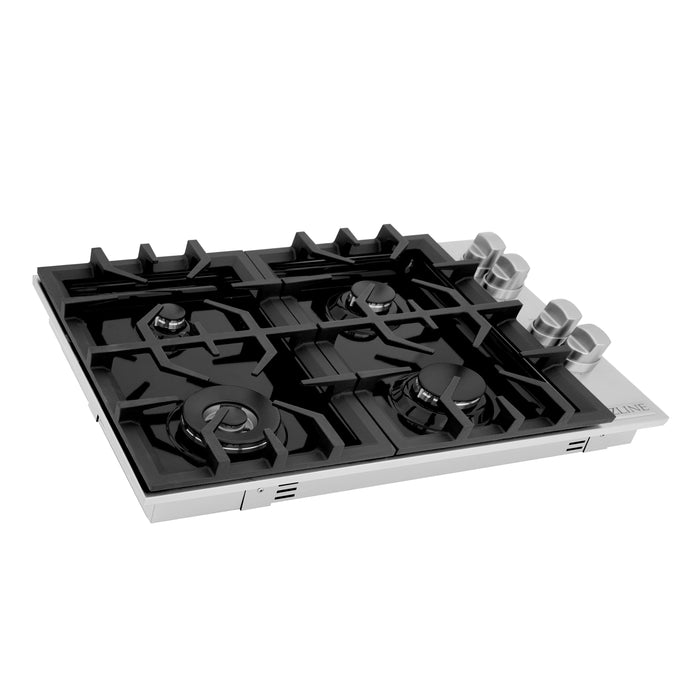 ZLINE 30 in. Dropin Cooktop with 4 Gas Burners and Black Porcelain Top (RC30-PBT)