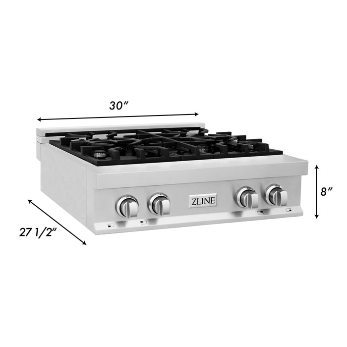 ZLINE 30 in. Porcelain Gas Stovetop with 4 Gas Burners (RT30)