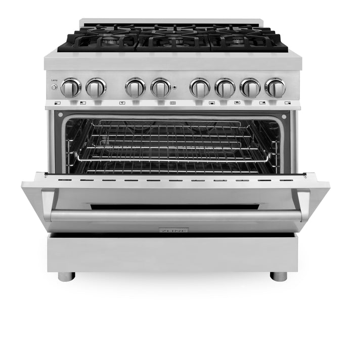 ZLINE 36 in. Dual Fuel Range with Gas Stove and Electric Oven in Stainless Steel (RA36)