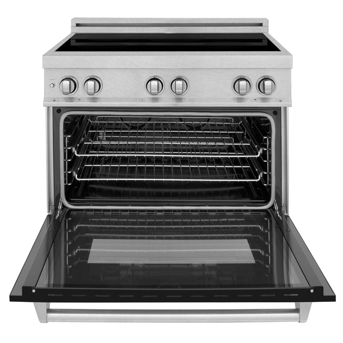 ZLINE 36 in. Induction Range in Fingerprint Resistant Stainless Steel with Black Matte Door (RAINDS-BLM-36)