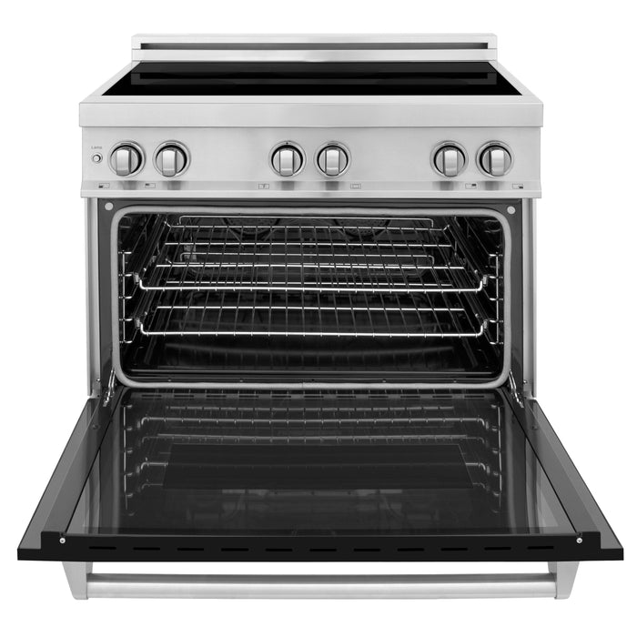 ZLINE 36 in. 4.6 cu. ft. Induction Range with a 4 Element Stove and Electric Oven with Black Matte Door (RAIND-BLM-36)