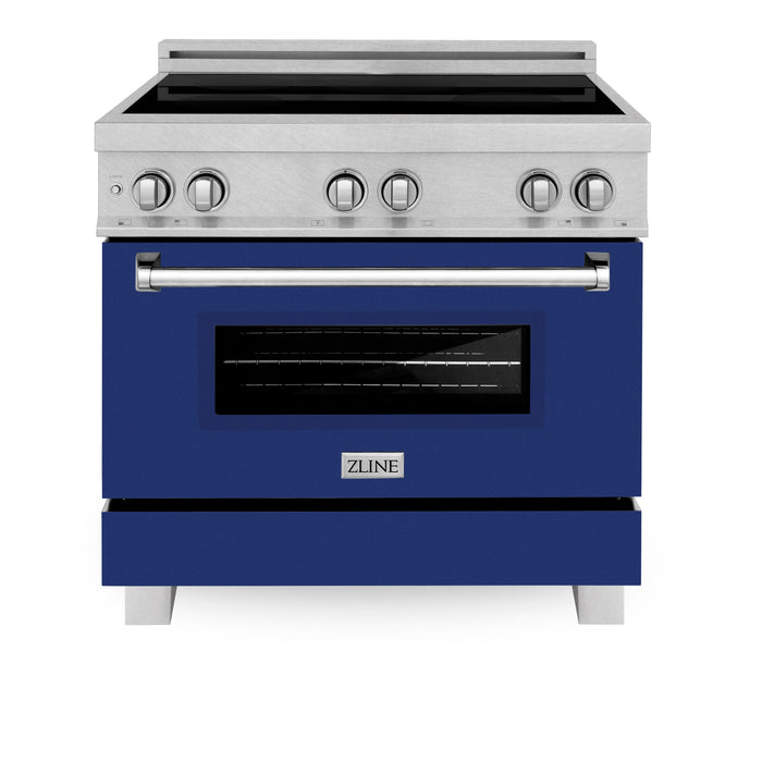 ZLINE 36 in. Induction Range in Fingerprint Resistant Stainless Steel with Blue Gloss Door (RAINDS-BG-36)