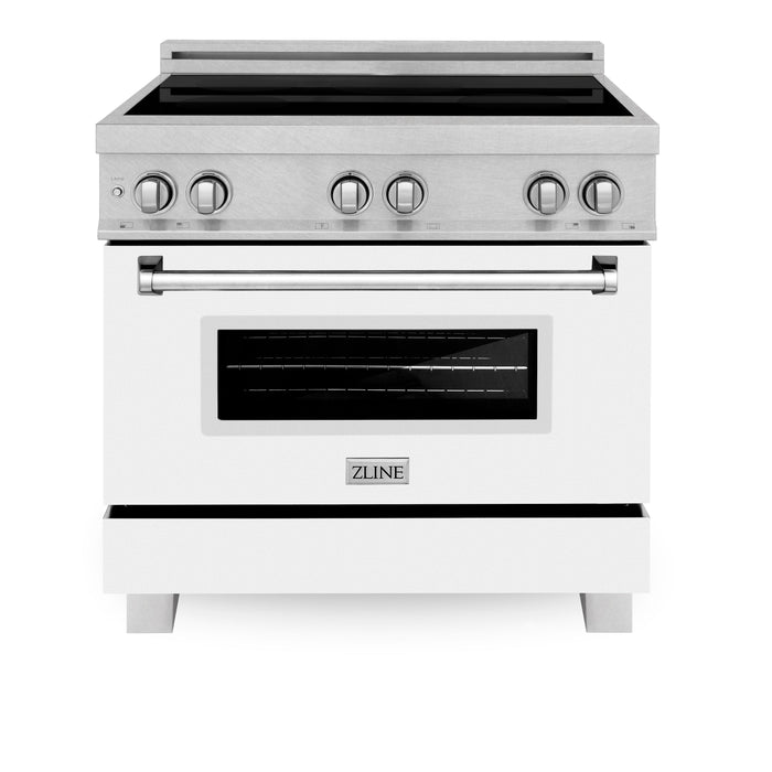 ZLINE 36 in. Induction Range in Fingerprint Resistant Stainless Steel with White Matte Door (RAINDS-WM-36)