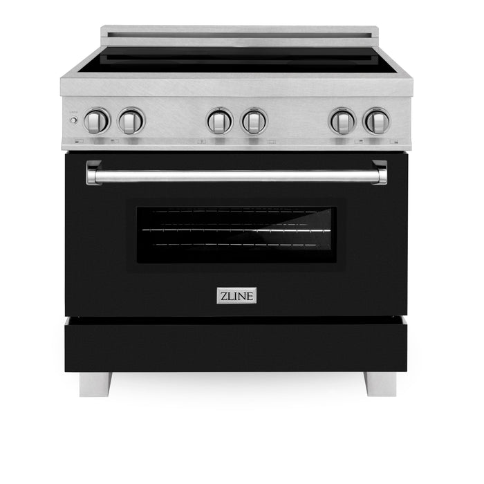 ZLINE 36 in. Induction Range in Fingerprint Resistant Stainless Steel with Black Matte Door (RAINDS-BLM-36)