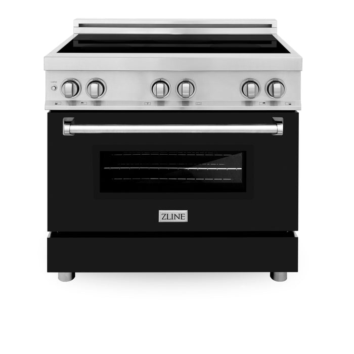 ZLINE 36 in. 4.6 cu. ft. Induction Range with a 4 Element Stove and Electric Oven with Black Matte Door (RAIND-BLM-36)