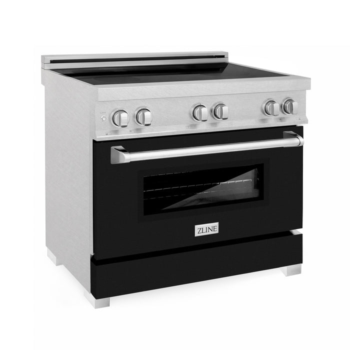 ZLINE 36 in. Induction Range in Fingerprint Resistant Stainless Steel with Black Matte Door (RAINDS-BLM-36)