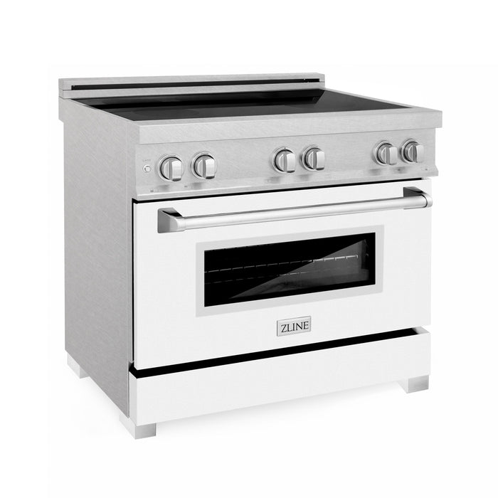 ZLINE 36 in. Induction Range in Fingerprint Resistant Stainless Steel with White Matte Door (RAINDS-WM-36)