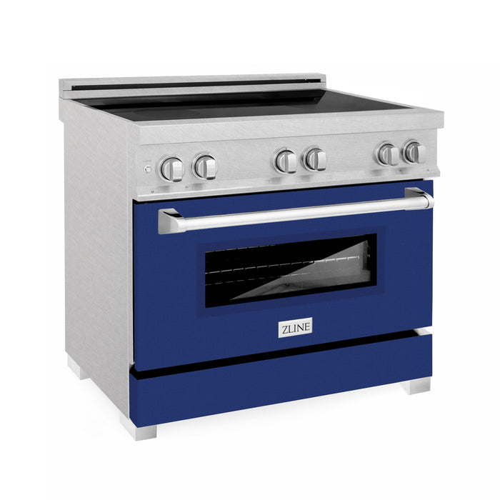 ZLINE 36 in. Induction Range in Fingerprint Resistant Stainless Steel with Blue Gloss Door (RAINDS-BG-36)