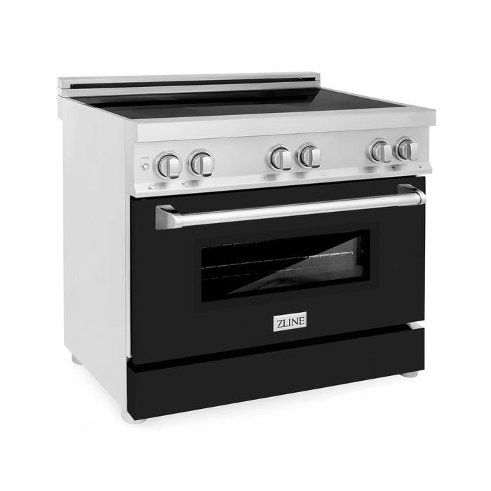 ZLINE 36 in. 4.6 cu. ft. Induction Range with a 4 Element Stove and Electric Oven with Black Matte Door (RAIND-BLM-36)