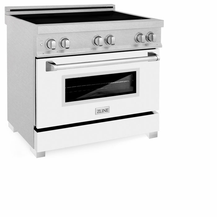 ZLINE 36 in. Induction Range in Fingerprint Resistant Stainless Steel with White Matte Door (RAINDS-WM-36)