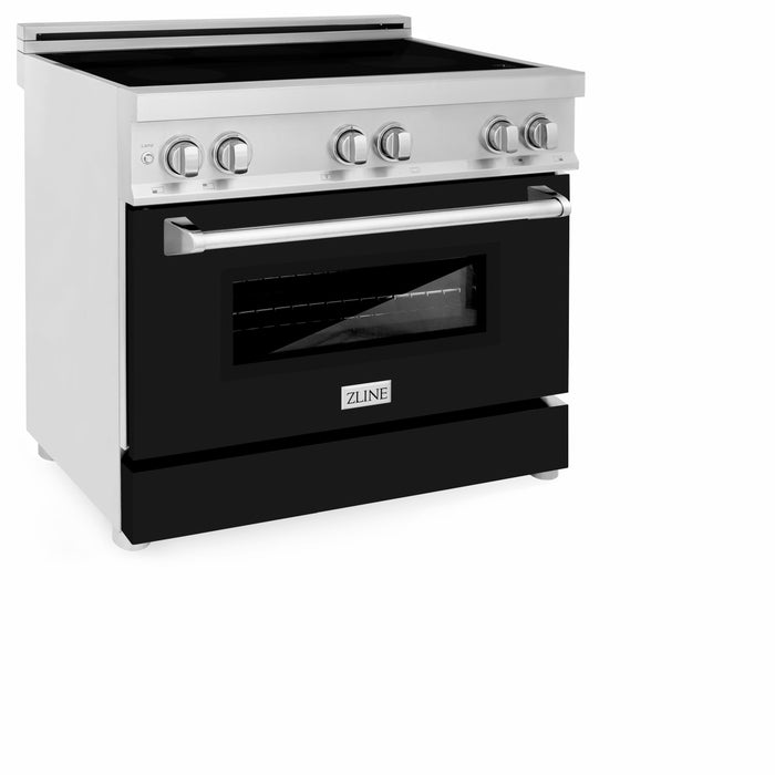 ZLINE 36 in. 4.6 cu. ft. Induction Range with a 4 Element Stove and Electric Oven with Black Matte Door (RAIND-BLM-36)