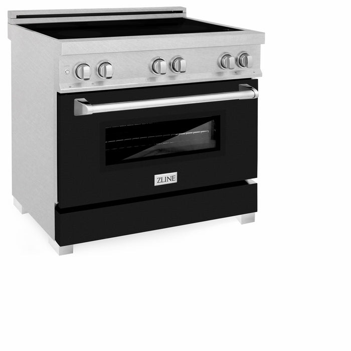 ZLINE 36 in. Induction Range in Fingerprint Resistant Stainless Steel with Black Matte Door (RAINDS-BLM-36)