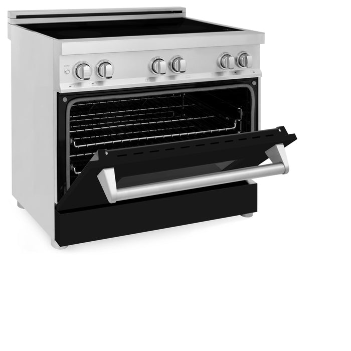 ZLINE 36 in. 4.6 cu. ft. Induction Range with a 4 Element Stove and Electric Oven with Black Matte Door (RAIND-BLM-36)