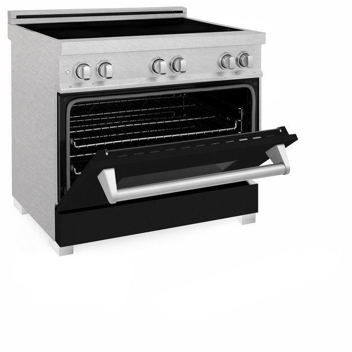 ZLINE 36 in. Induction Range in Fingerprint Resistant Stainless Steel with Black Matte Door (RAINDS-BLM-36)