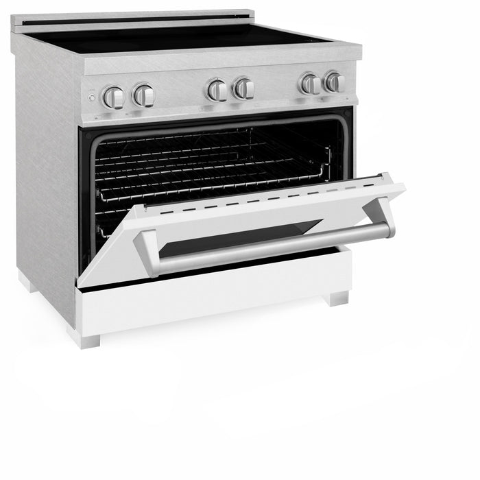 ZLINE 36 in. Induction Range in Fingerprint Resistant Stainless Steel with White Matte Door (RAINDS-WM-36)