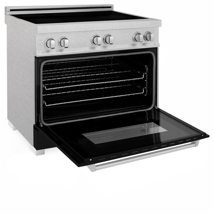 ZLINE 36 in. Induction Range in Fingerprint Resistant Stainless Steel with Black Matte Door (RAINDS-BLM-36)