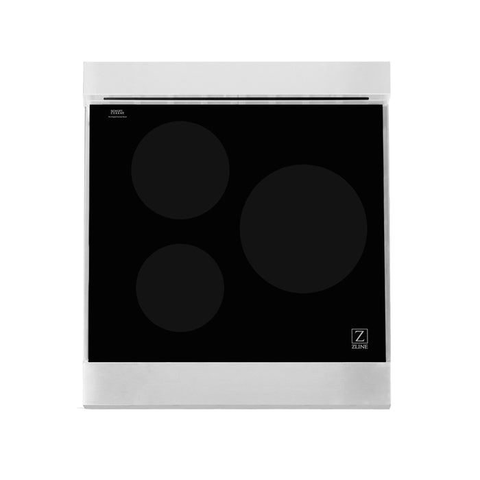 ZLINE 24 IN. 2.8 cu. ft. Induction Range with a 3 Element Stove and Electric Oven in Stainless Steel with White Matte Door(RAIND-WM-24)