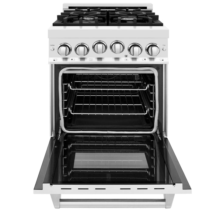 ZLINE 24 in. 2.8 cu. ft. Gas Oven and Gas Cooktop Range with Griddle in Stainless Steel (RG-GR-24)