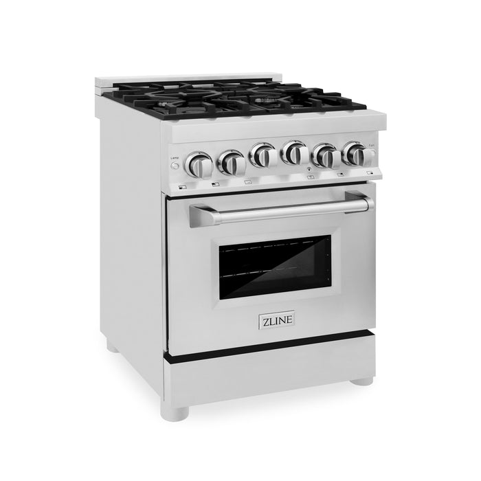 ZLINE 24 in. 2.8 cu. ft. Range with Gas Stove and Gas Oven in Stainless Steel (RG24)