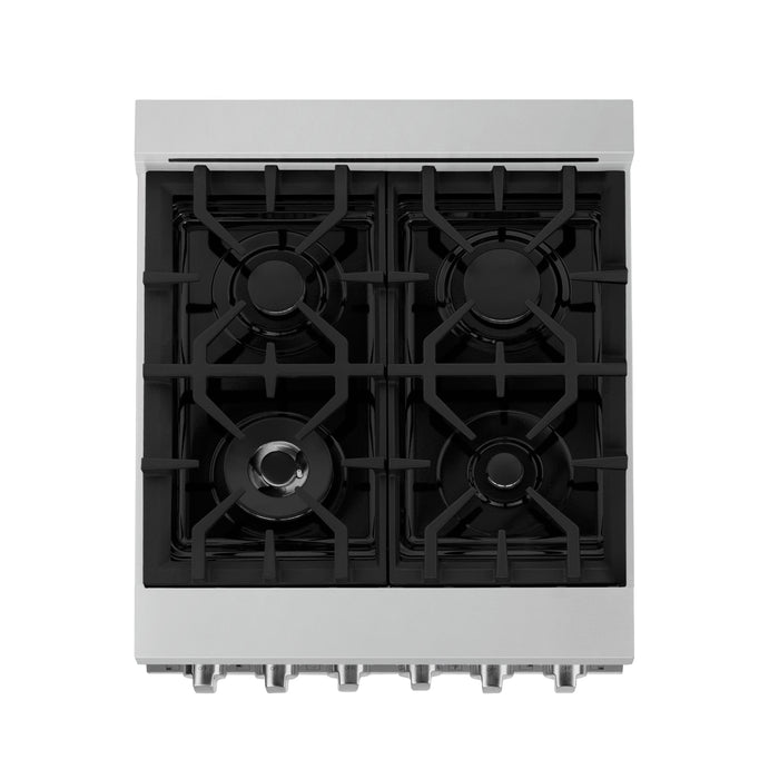 ZLINE 24 in. 2.8 cu. ft. Gas Oven and Gas Cooktop Range with Griddle in Stainless Steel (RG-GR-24)