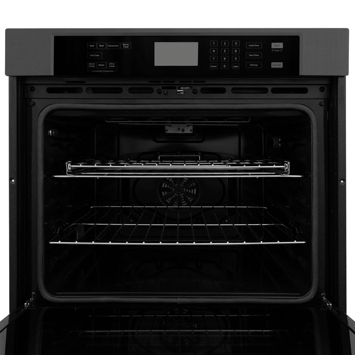 ZLINE 30 in. Professional Electric Single Wall Oven with Self Clean and True Convection in Black Stainless Steel (AWS-30-BS)