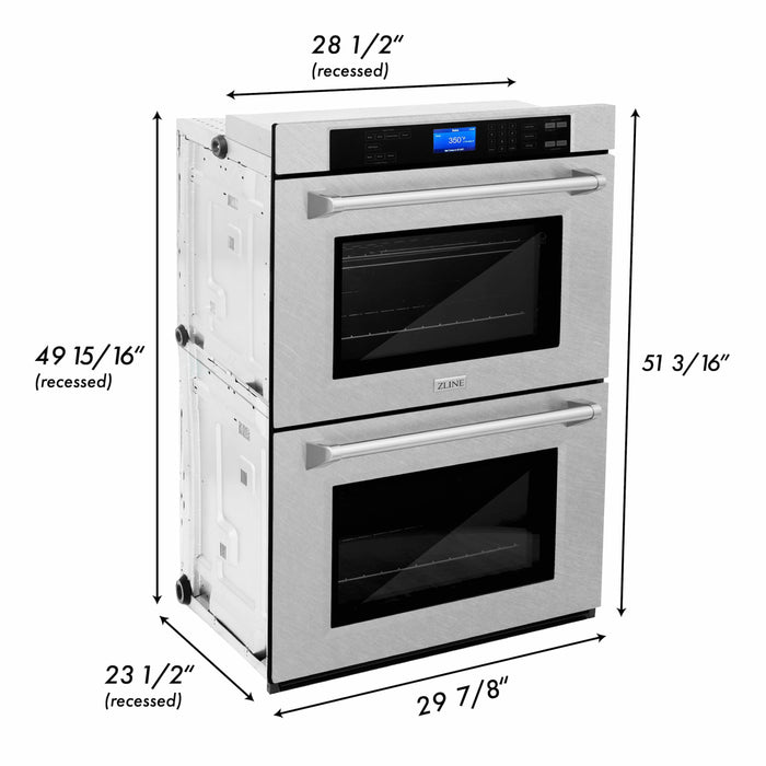 ZLINE 30 in. Professional Electric Double Wall Oven with Self Clean and True Convection in Fingerprint Resistant Stainless Steel (AWDS-30)