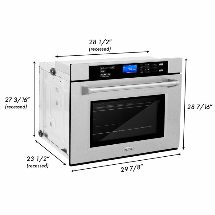 ZLINE 30 in. Professional Electric Single Wall Oven with Self Clean and True Convection in Fingerprint Resistant Stainless Steel (AWSS-30)