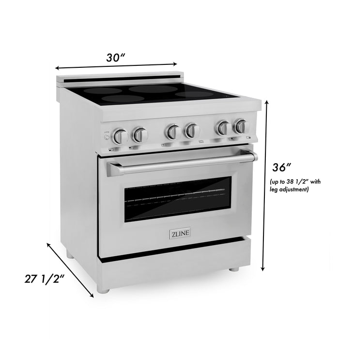 ZLINE 30 in. 4.0 cu. ft. Induction Range with a 4 Induction Element Stove and Electric Oven in Stainless Steel (RAIND-30)